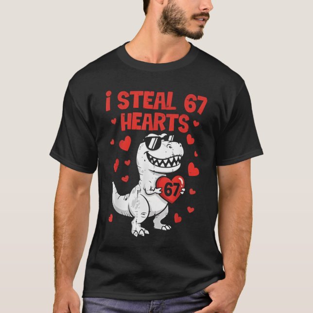 Camiseta I Steal Hearts Dino Boys Dinosaur Valentines 67 To (Anverso)