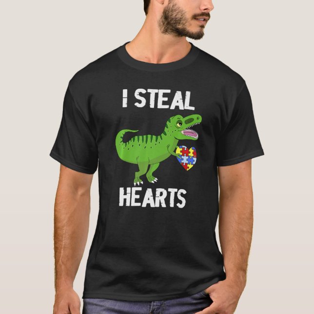 Camiseta I Steal Hearts Dinosaur Autism Awareness Toddler B (Anverso)