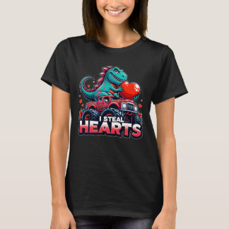 Camiseta I Steal Hearts Dinosaur Valentine 2024