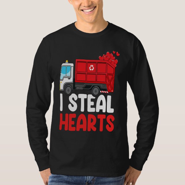 Camiseta I Steal Hearts Garbage Truck Valentines Day  For F (Anverso)