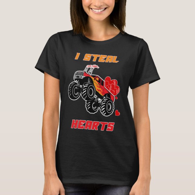 Camiseta I Steal Hearts Monster Truck  Valentines Day (Anverso)