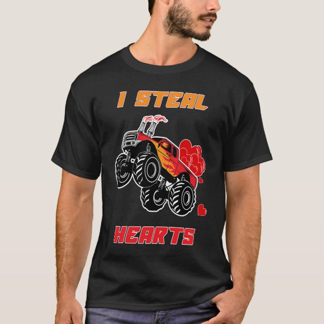 Camiseta I Steal Hearts Monster Truck  Valentines Day (Anverso)