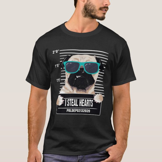 Camiseta I Steal Hearts Pug Valentines Day (Anverso)