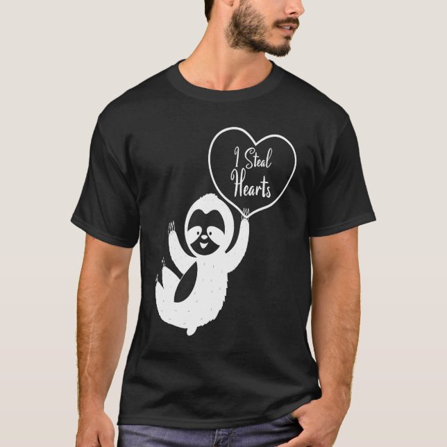 Camiseta I Steal Hearts Sloth  Valentines Day  1 (Anverso)