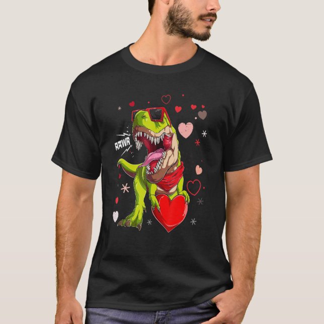 Camiseta I Steal Hearts T rex Dinosaur Valentines Day Men K (Anverso)