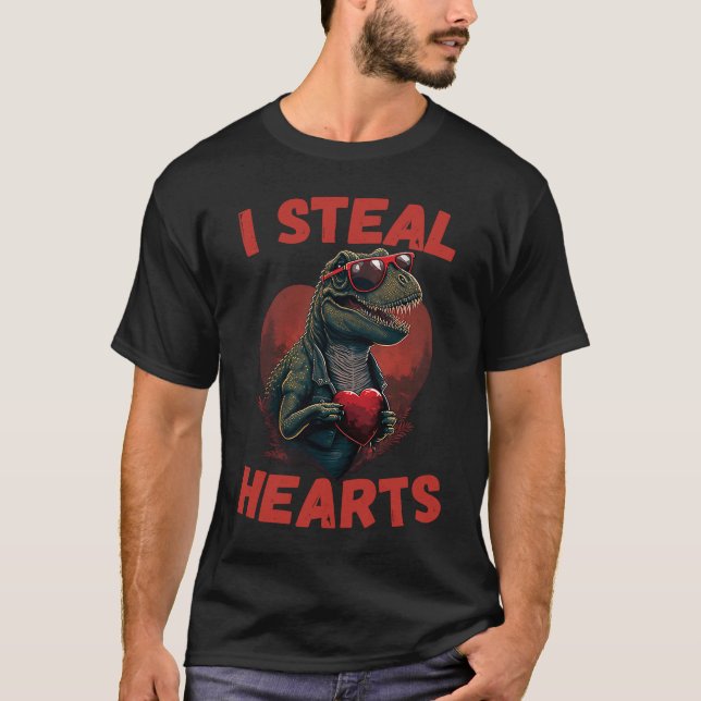 Camiseta I Steal Hearts Trex lovely Cute Baby Valentines Da (Anverso)
