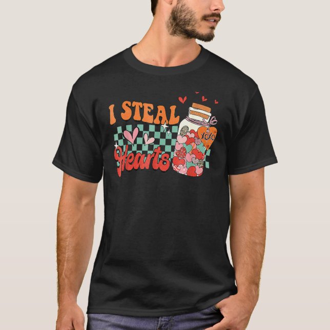 Camiseta I Steal Hearts Xoxo Retro Groovy Valentines Day Dr (Anverso)