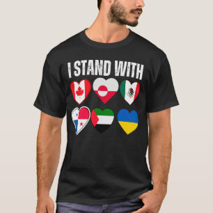 Camiseta I support and stand with Ukraine Canada Greenland