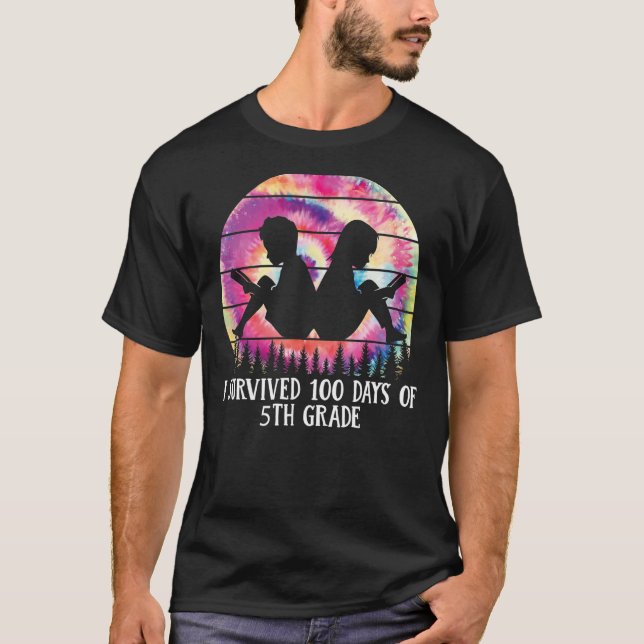 CAMISETA I SURVIVED 100 DAYS OF 5TH GRADE TEACHER SCHOOL (Anverso)