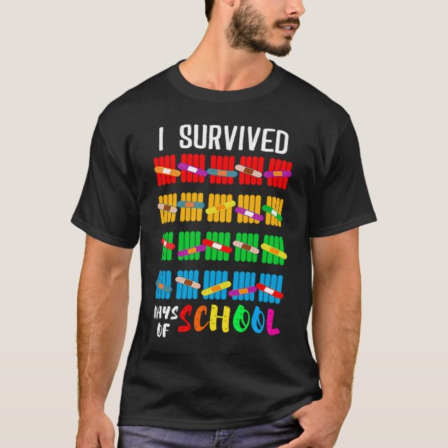 Camiseta I Survived 100 Days of School Students Teachers (Anverso)