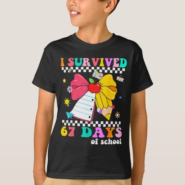 Camiseta I Survived 67 Day Of School Notebook Teachers And  (Anverso)