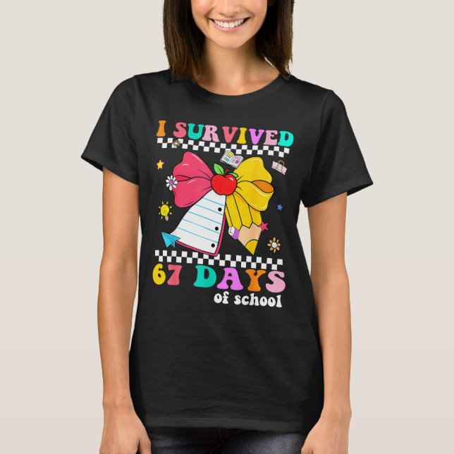 Camiseta I Survived 67 Day Of School Notebook Teachers And  (Anverso)