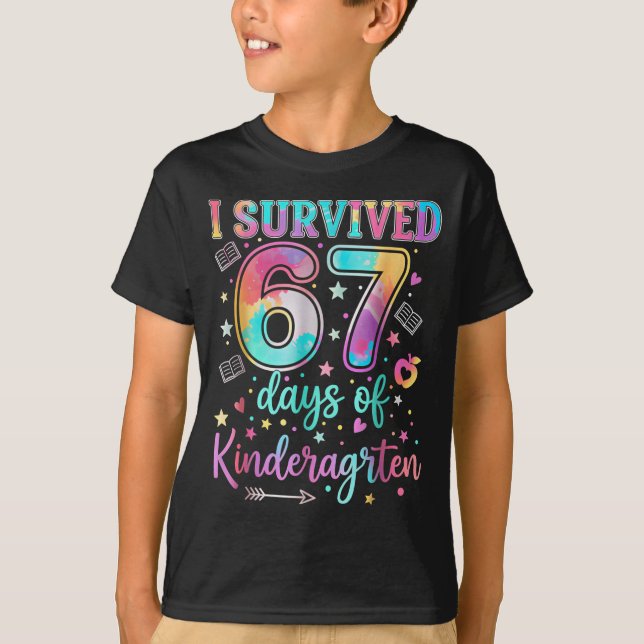 Camiseta I Survived 67 Days Of Kindergarten Funny Six Seven (Anverso)