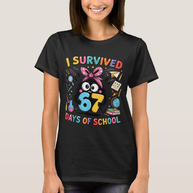 Camiseta I Survived 67 Days Of School  (Anverso)