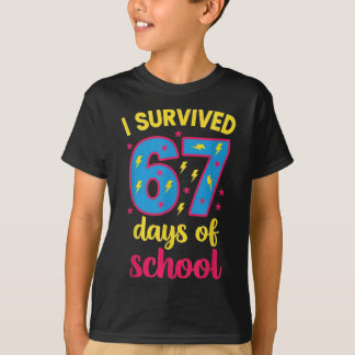 Camiseta I Survived 67 Days Of School 100 Days Brainrot Six