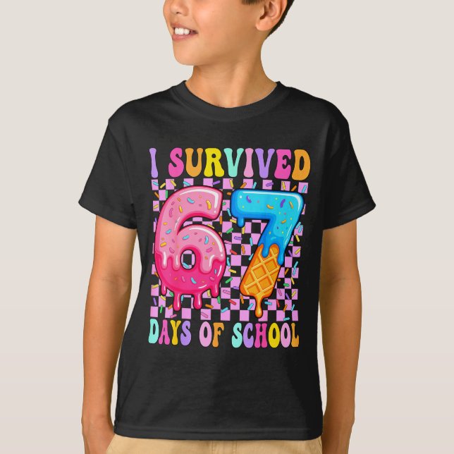 Camiseta I Survived 67 Days Of School 100 Days Of School Te (Anverso)