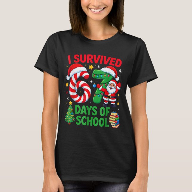 Camiseta I Survived 67 Days Of School Christmas Candy Cane  (Anverso)