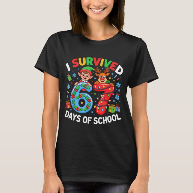 Camiseta I Survived 67 Days Of School Christmas Candy Cane  (Anverso)