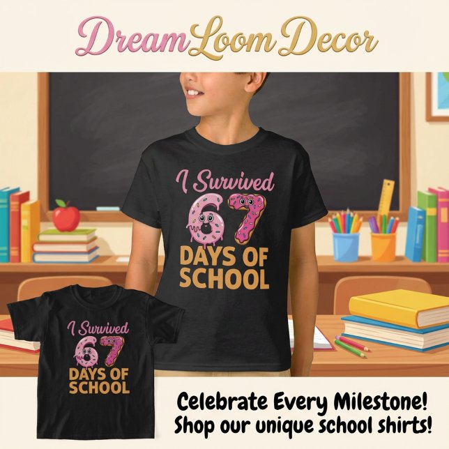 Camiseta I Survived 67 Days of School Donut Funny Kids (Subido por el creador)