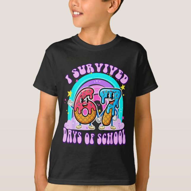 Camiseta I Survived 67 Days Of School Funny 67 Teachers Stu (Anverso)