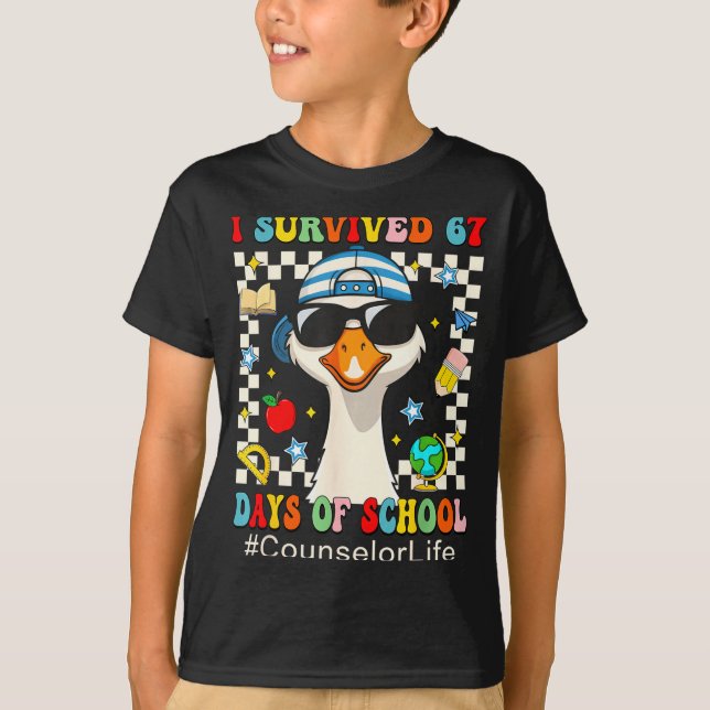 Camiseta I Survived 67 Days Of School Funny Goose Boys Coun (Anverso)