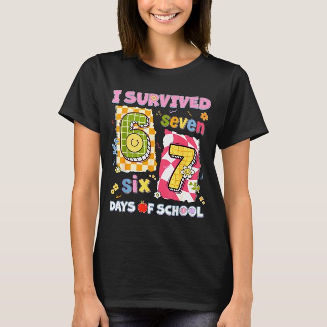 Camiseta I Survived 67 Days Of School Funny Meme Boy Girl T (Anverso)
