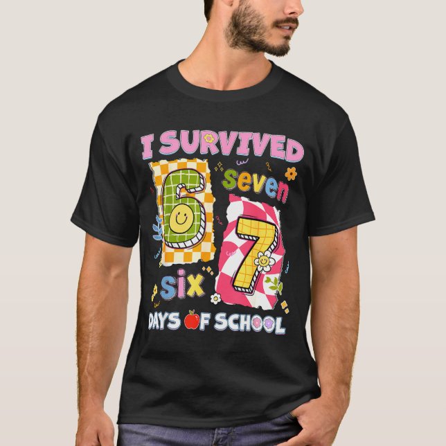 Camiseta I Survived 67 Days Of School Funny Meme Boy Girl T (Anverso)