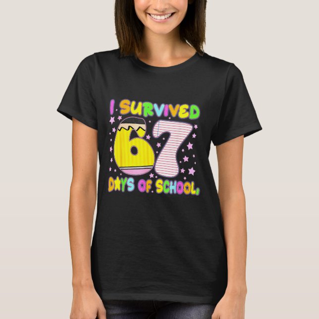 Camiseta I Survived 67 Days Of School Funny Meme Teacher St (Anverso)
