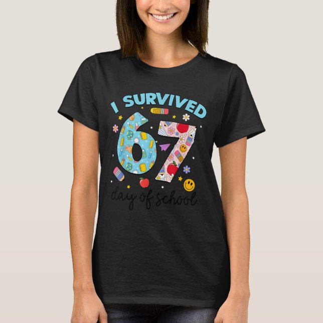 Camiseta I Survived 67 Days Of School Funny Meme Teacher St (Anverso)