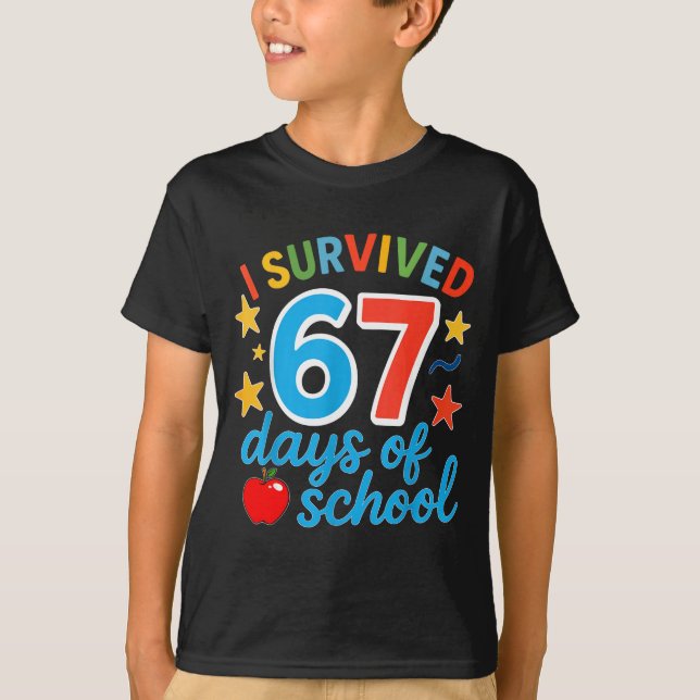 Camiseta I Survived 67 Days Of School Funny Meme Teacher St (Anverso)