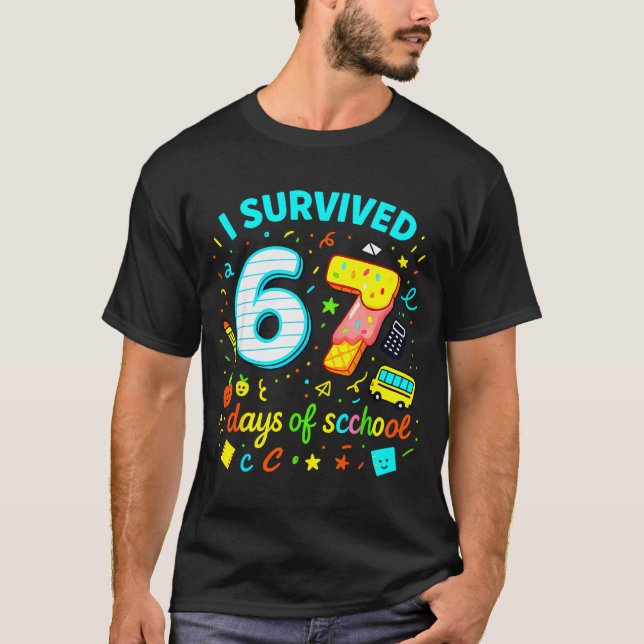 Camiseta I Survived 67 Days Of School Funny Meme Teacher St (Anverso)