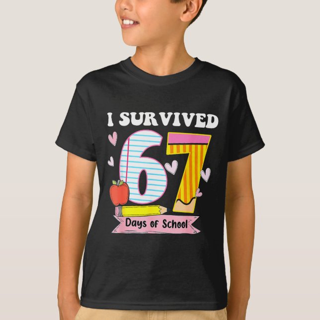 Camiseta I Survived 67 Days Of School Funny Meme Teacher St (Anverso)