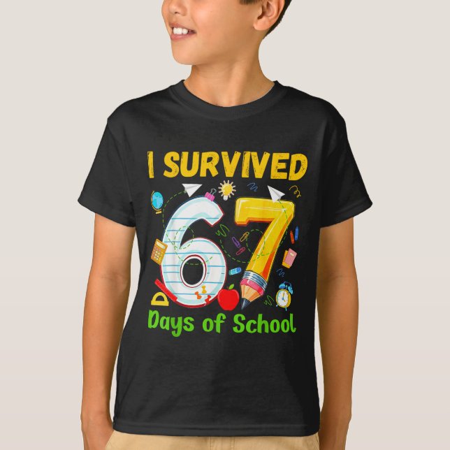 Camiseta I Survived 67 Days Of School Funny Meme Teacher St (Anverso)