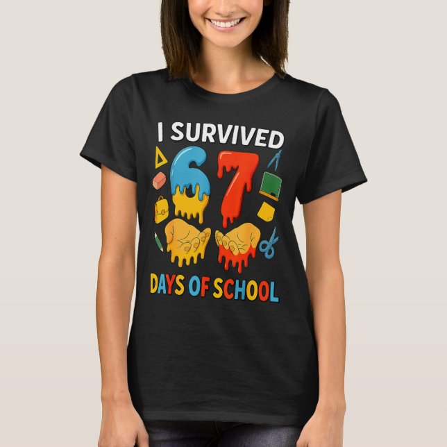 Camiseta I Survived 67 Days Of School Funny Meme Teacher St (Anverso)