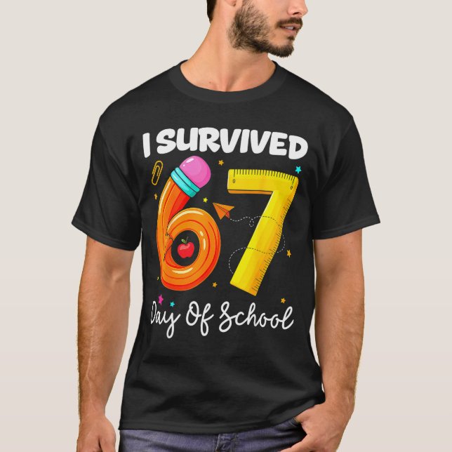 Camiseta I Survived 67 Days Of School Funny Meme Teacher St (Anverso)