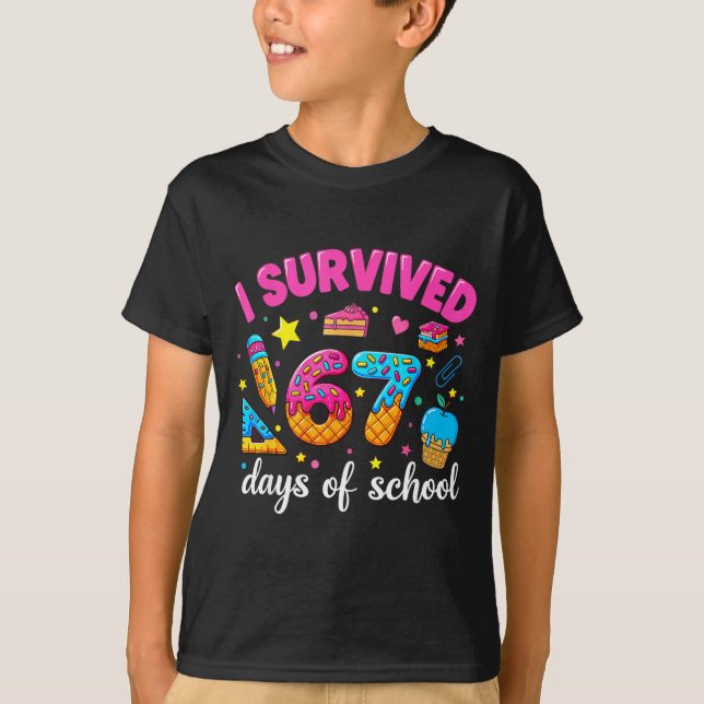 Camiseta I Survived 67 Days Of School Funny Meme Teacher St (Anverso)