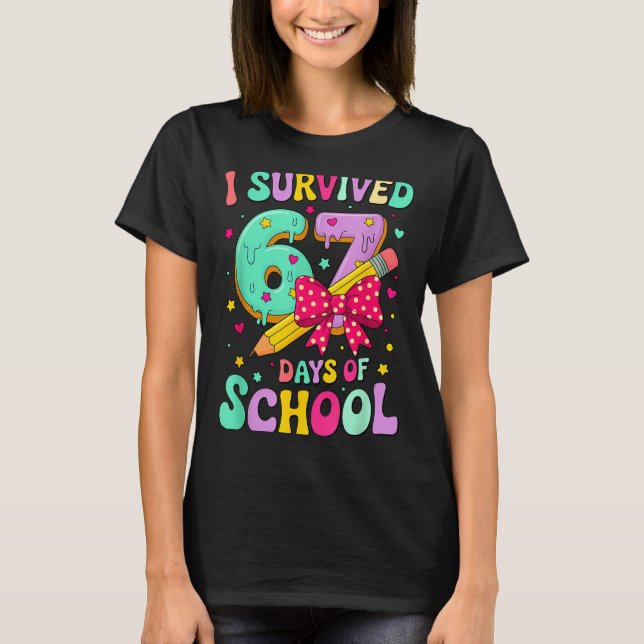 Camiseta I Survived 67 Days Of School Funny Meme Teacher St (Anverso)