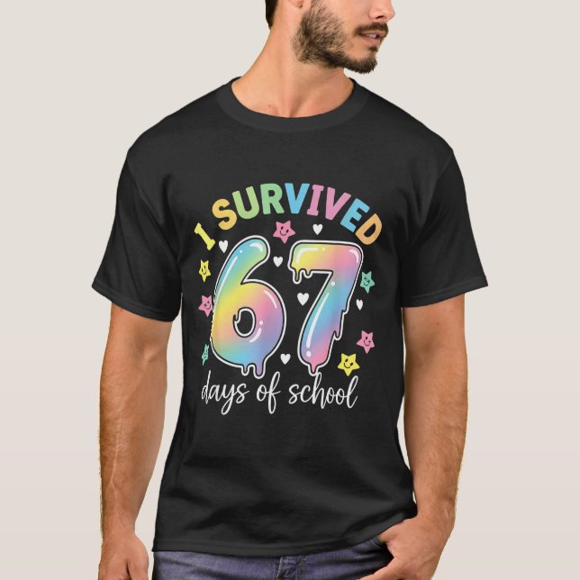 Camiseta I Survived 67 Days Of School Funny Meme Teacher St (Anverso)