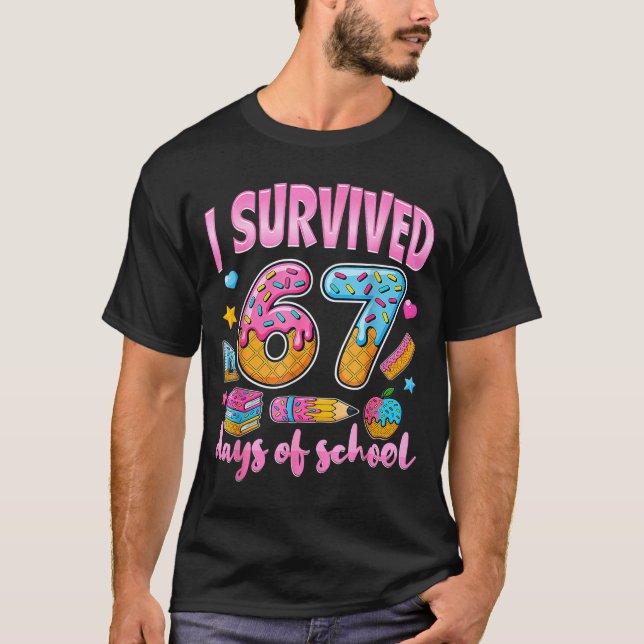 Camiseta I Survived 67 Days Of School Funny Meme Teacher St (Anverso)