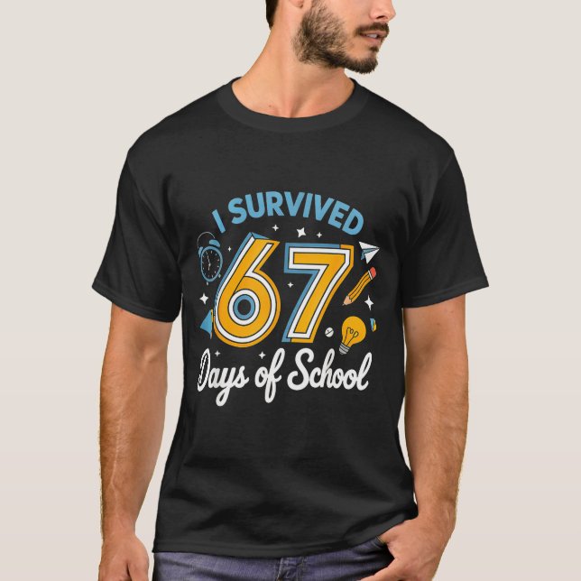 Camiseta I Survived 67 Days Of School Funny Meme Teacher St (Anverso)