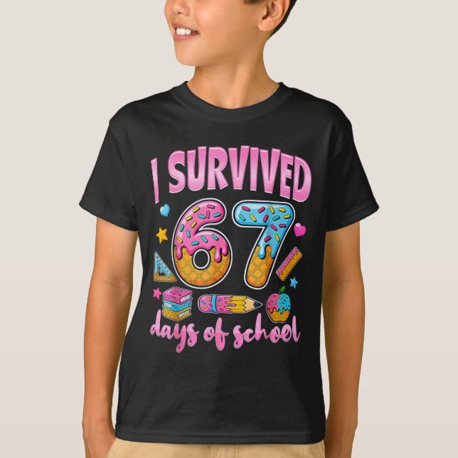 Camiseta I Survived 67 Days Of School Funny Meme Teacher St (Anverso)