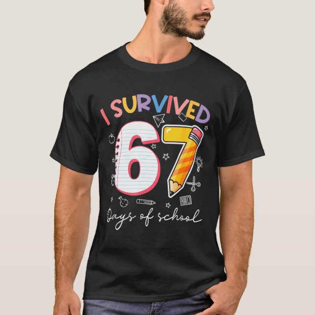 Camiseta I Survived 67 Days Of School Funny Meme Teacher St (Anverso)