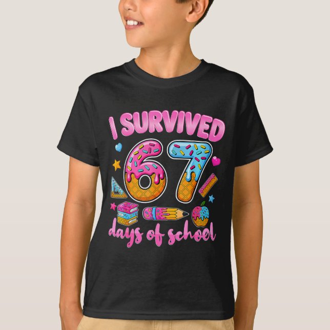 Camiseta I Survived 67 Days Of School Ice Cream Drip Teache (Anverso)