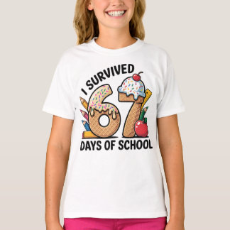 Camiseta I Survived 67 Days of School Ice Cream Waffl