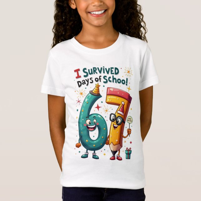 Camiseta I Survived 67 Days of School New Year Celebration  (Anverso)
