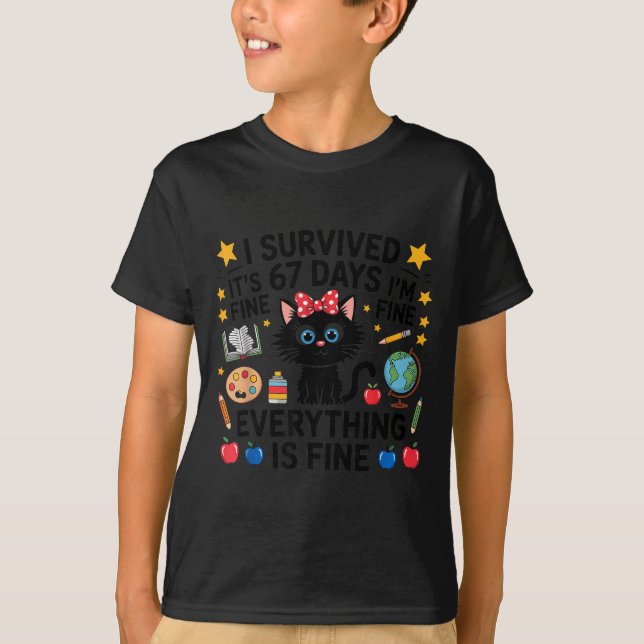 Camiseta I Survived 67 Days Of School Six Seven 6 7 Teacher (Anverso)