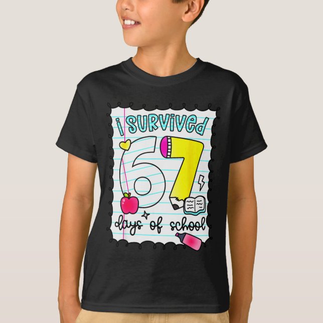 Camiseta I Survived 67 Days Of School Teacher Student Six S (Anverso)