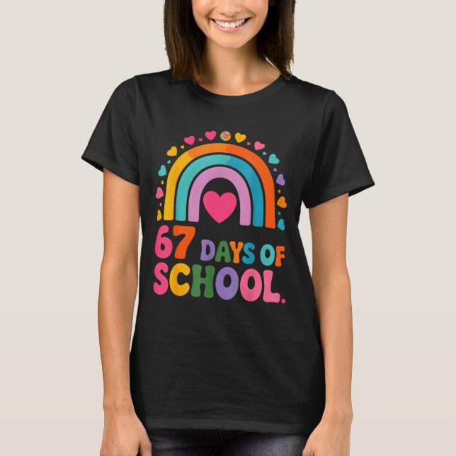Camiseta I Survived 67 Days Of School Tie Die Rainbow Lover (Anverso)