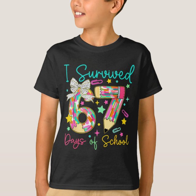 Camiseta I Survived 67 Six Seven Days Of School Meme Teache (Anverso)