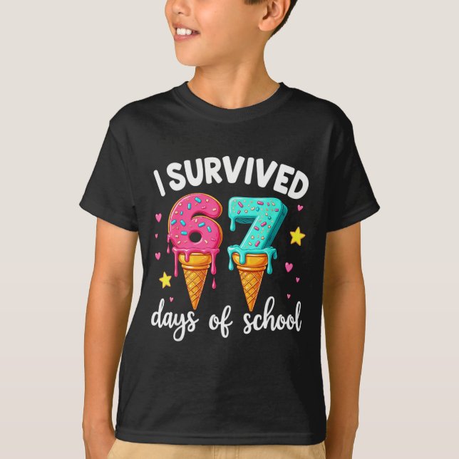 Camiseta I Survived 67th Days School Drip Ice Cream Funny 6 (Anverso)